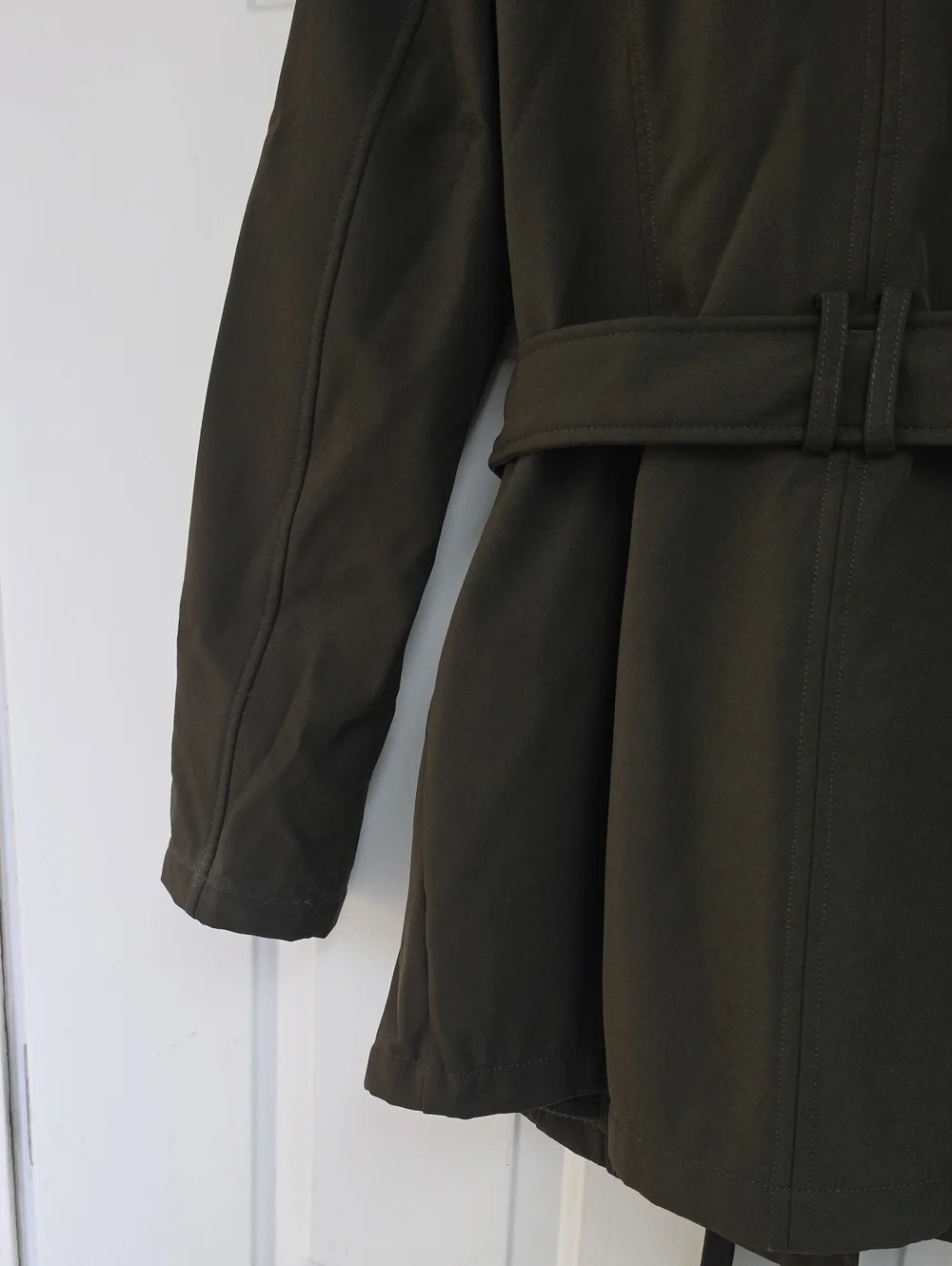 Michael Kors olive green asymmetrical military jacket